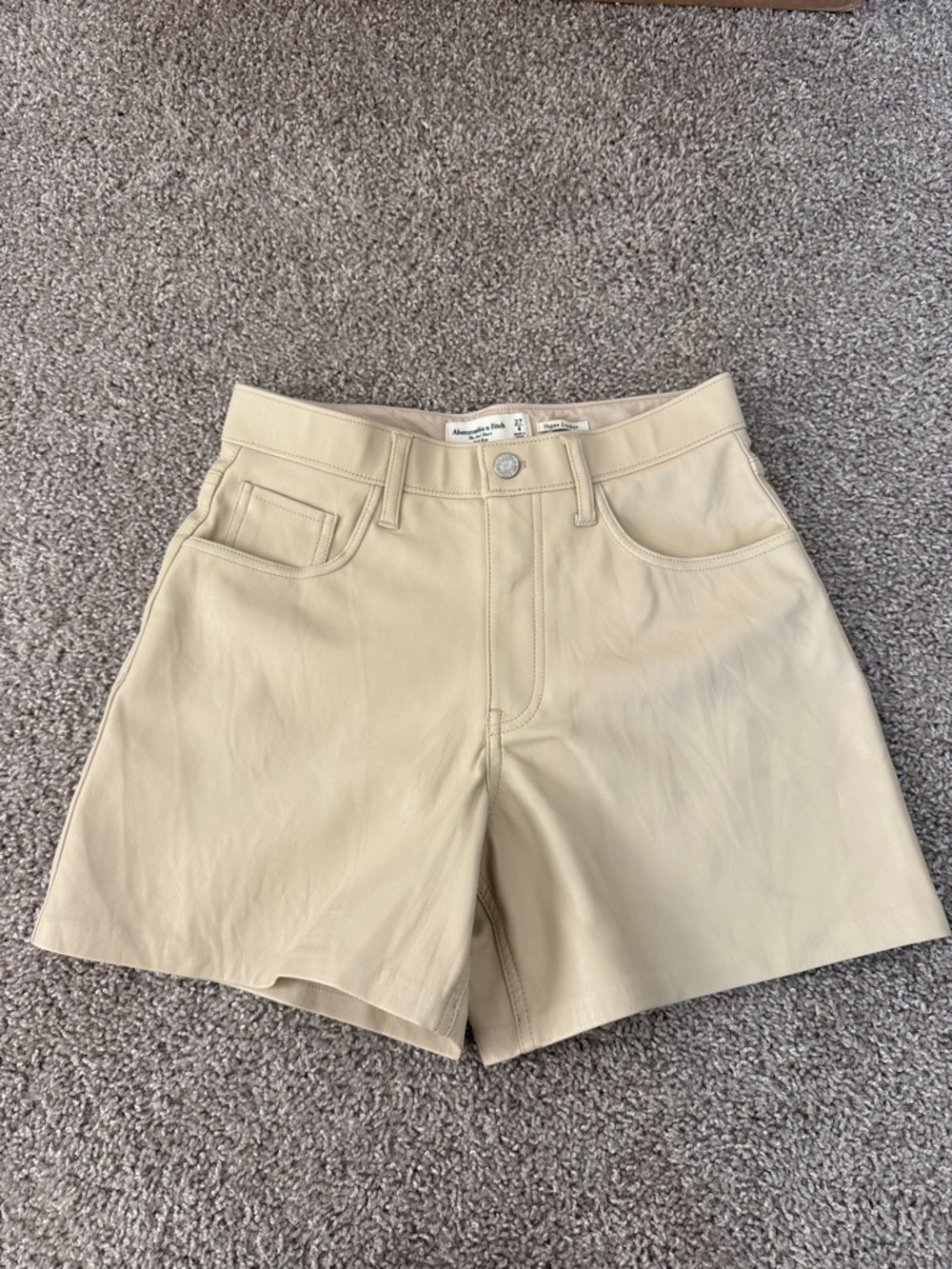 Abercrombie Vegan Leather The Dad Short High Rise